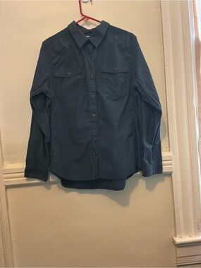 Carhartt dark teal button-up work shirt